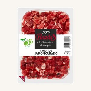 Boadas 1880 Taquitos of cured Serrano Ham (Diced in small cubes), 100 gr
