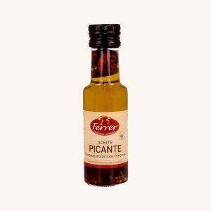Ferrer Spicy extra virgin olive oil seasoned with spices (aceite picante), from Barcelona, bottle 125 ml